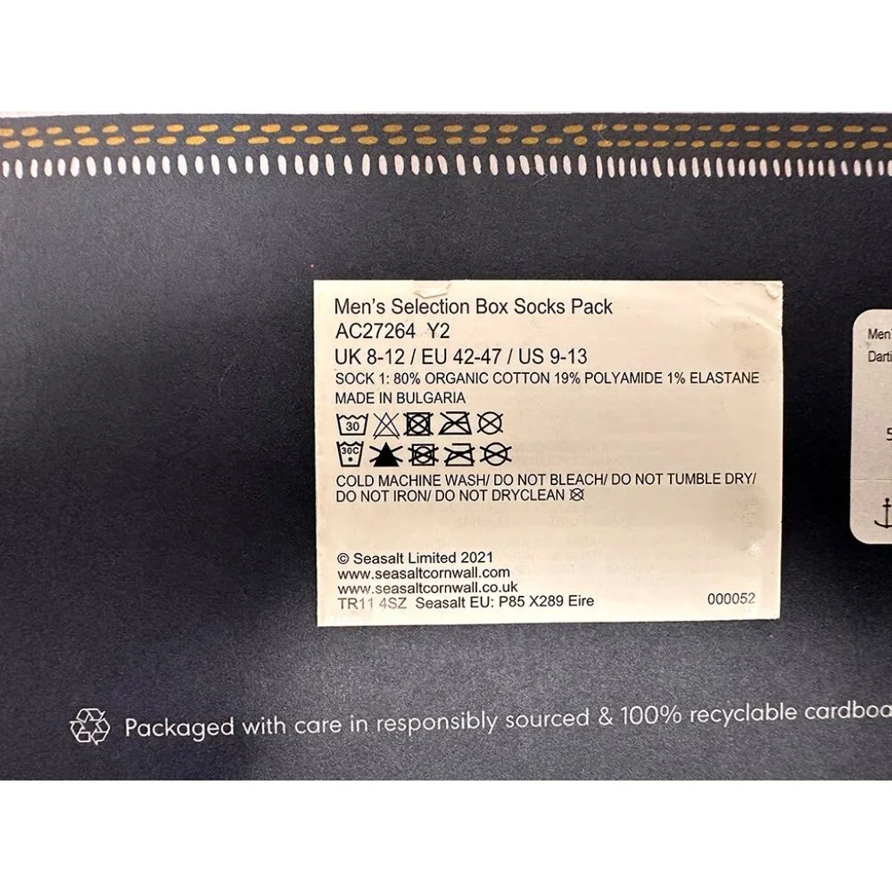 NEW Seasalt Cornwall Men's Sailor 4pair Crew Socks - Picture 2 of 4